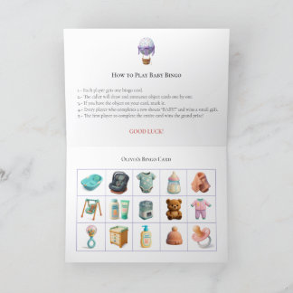 Baby Shower Bingo Game Board1. Fun Party Feestdagen Kaart