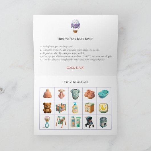 Baby Shower Bingo Game Board3. Fun Party Feestdagen Kaart (Binnen)