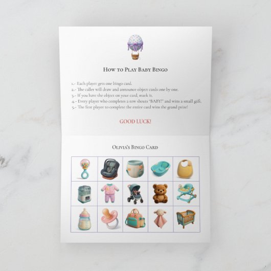 Baby Shower Bingo Game Board5. Fun Party Feestdagen Kaart (Binnen)