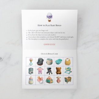 Baby Shower Bingo Game Board5. Fun Party Feestdagen Kaart