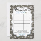 baby shower Bingo Game Card Little Snowflake Blue Kaart (Voorkant)