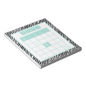 Baby shower Bingo Game Chic Aqua Mint Zebra Notitieblok (Schuin)