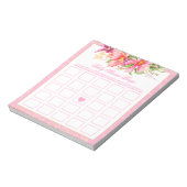 Baby shower Bingo Game Chic Flowers Bouquet Roze Notitieblok (Linkerzijde)
