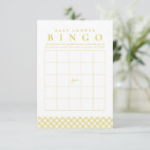 Baby shower bingo game cute yellow gingham card kaart (Staand voorkant)