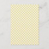 Baby shower bingo game cute yellow gingham card kaart (Achterkant)