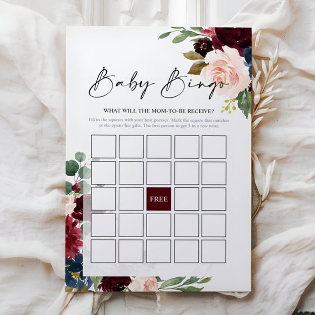 Baby shower Bingo Game Floral (Creator heeft geüpload)