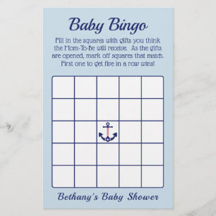 Baby shower Bingo Game Flyer
