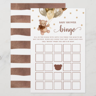 Baby shower Bingo Game Gifts Bingo Teddy Bear