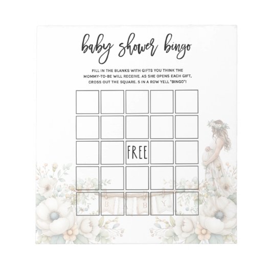 Baby Shower Bingo Game Notitieblok (Voorkant)