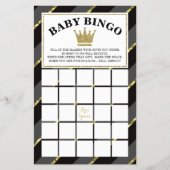 Baby shower Bingo Game, Prince, Black en Gold Flyer (Voorkant)