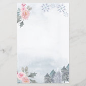 Baby shower Bingo Game Snowflakes Winter Floral (Achterkant)