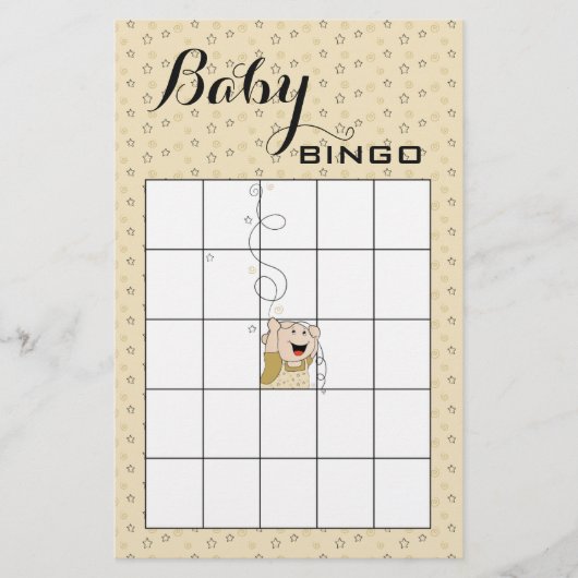 Baby shower BINGO Gold Black Stars Baby Flyer (Voorkant)