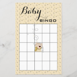 Baby shower BINGO Gold Black Stars Baby Flyer