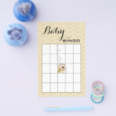 Baby shower BINGO Gold Black Stars Baby Flyer (Enkel)