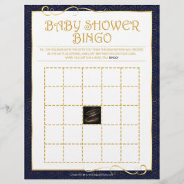 Baby shower Bingo [Golden Blue] Briefhoofd