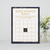 Baby shower Bingo [Golden Blue] Briefhoofd (Staand voorkant)