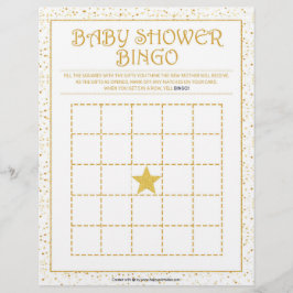 Baby shower Bingo [Golden Sparkles] Briefhoofd