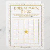 Baby shower Bingo [Golden Sparkles] Briefhoofd (Voorkant / Achterkant)
