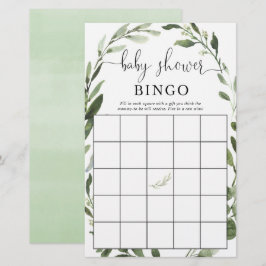 Baby shower bingo greenery eucalyptus