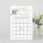 Baby shower Bingo Greenery Foliage Game (Staand voorkant)