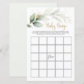 Baby shower Bingo Greenery Foliage Game (Voorkant / Achterkant)