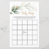 Baby shower Bingo Greenery Foliage Game (Voorkant)
