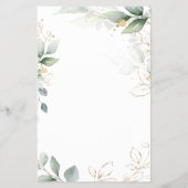 Baby shower Bingo Greenery Foliage Game Flyer (Achterkant)