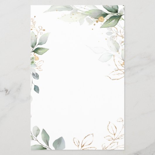 Baby shower Bingo Greenery Foliage Game Flyer (Achterkant)