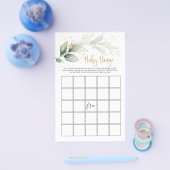 Baby shower Bingo Greenery Foliage Game Flyer (Enkel)