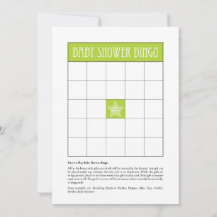 Baby shower Bingo - groen