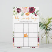 Baby shower bingo herfst baby shower pompoen (Staand voorkant)