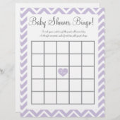Baby shower bingo in lavender (Voorkant / Achterkant)