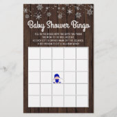 Baby Shower Bingo Jongen Rustieke Sneeuwvlok Baby  Flyer (Voorkant)