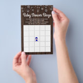 Baby Shower Bingo Jongen Rustieke Sneeuwvlok Baby  Flyer (Hand)