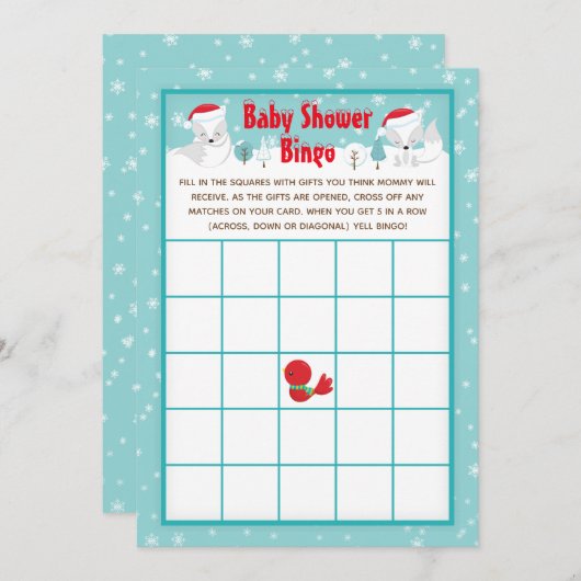 Baby shower Bingo Kaart (Voorkant / Achterkant)