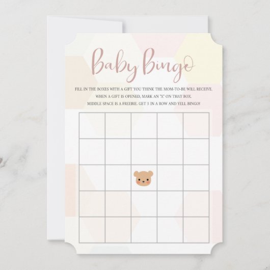Baby shower Bingo Kaart – Baby shower Spel (Voorkant)