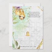 Baby shower Bingo Kaart | Tropische luiaard (Voorkant)