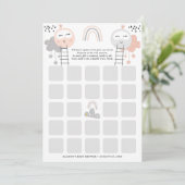 Baby shower Bingo Kaart | Weg naar de maan (Staand voorkant)