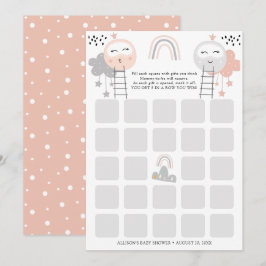 Baby shower Bingo Kaart | Weg naar de maan