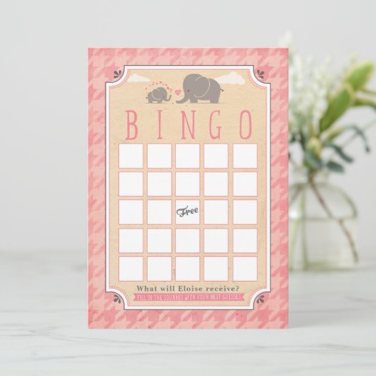 Baby shower Bingo Kaarten (Staand voorkant)