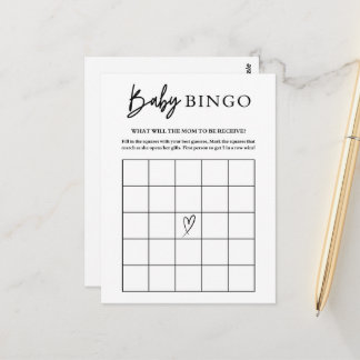 Baby Shower Bingo Kaartspel Briefkaart