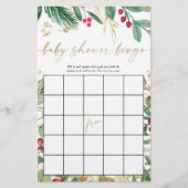 Baby shower bingo kerstvakantie groen goud (Voorkant)