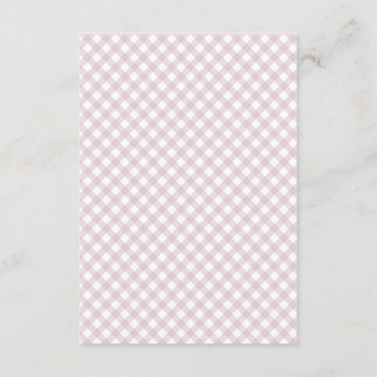Baby shower Bingo Leuke Roze Gingham Party Card Kaart (Achterkant)