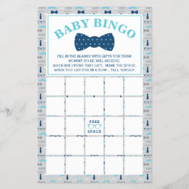 Baby shower Bingo, Little Man, Bow Stropdas Flyer