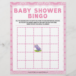 Baby shower Bingo [Luxe Lace [Roze]] Briefhoofd