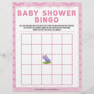 Baby shower Bingo [Luxe Lace [Roze]] Briefhoofd