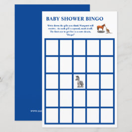 Baby Shower Bingo met gevarieerde dieren