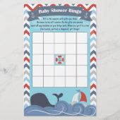 Baby shower Bingo Nautical Sailboat Ocean Whale (Voorkant)