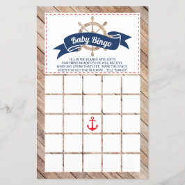 Baby shower Bingo, Nautisch Flyer
