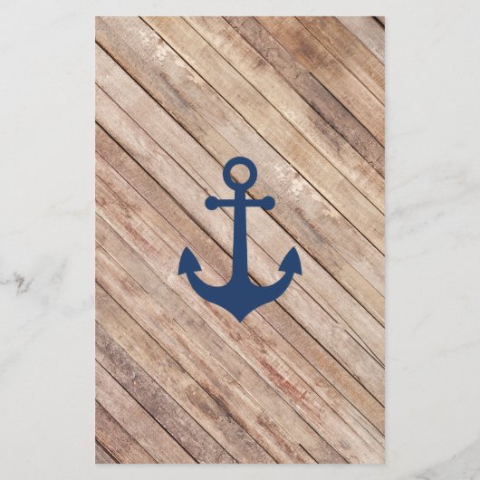 Baby shower Bingo, Nautisch Flyer (Achterkant)